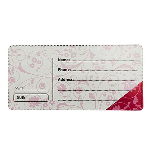 2.5"x5" Pink Adhesive Contact Label