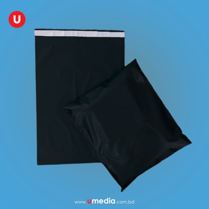 09"x12"+2" Premium Black Security Courier Bag