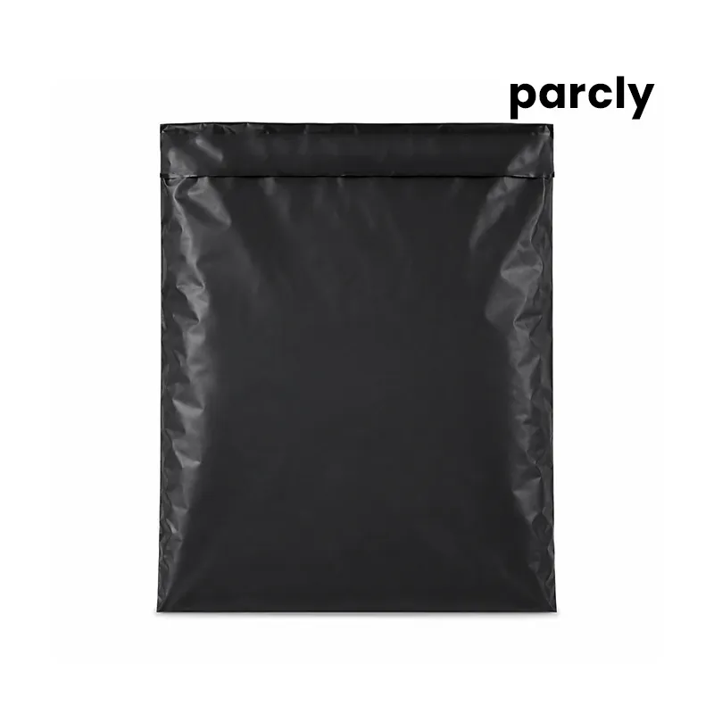 06"x08"+2" Black Courier Poly Bag (13 mm)