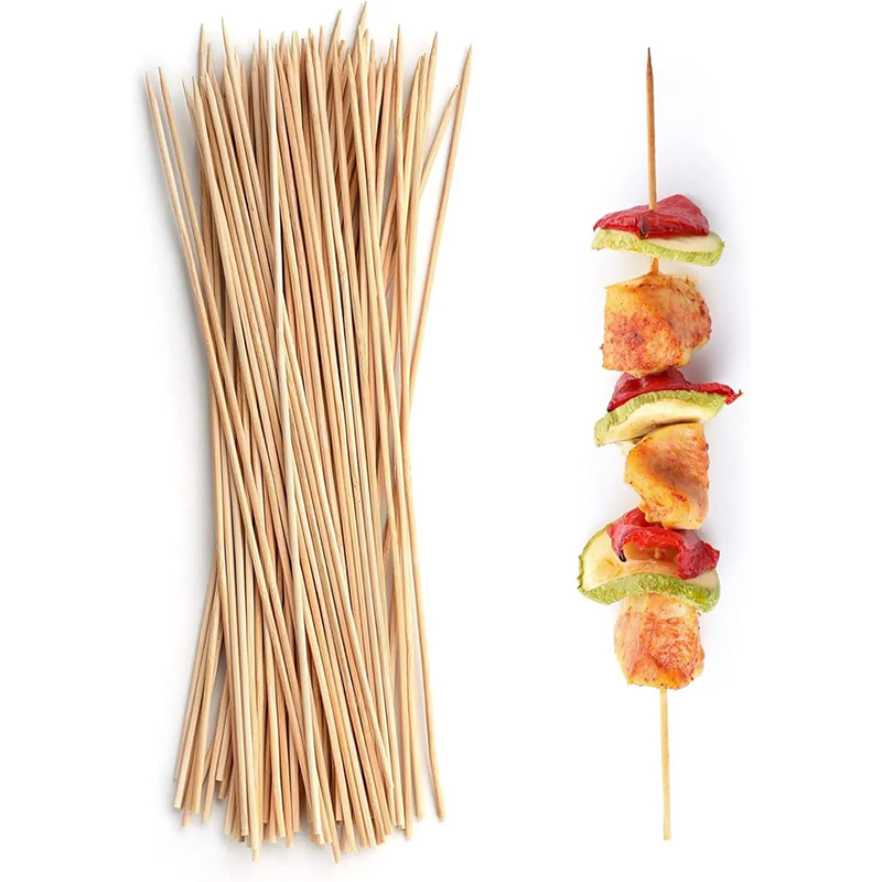 8" Bamboo Skewer Sticks For BBQ, Grill & Kabab (50 Pcs) Pack