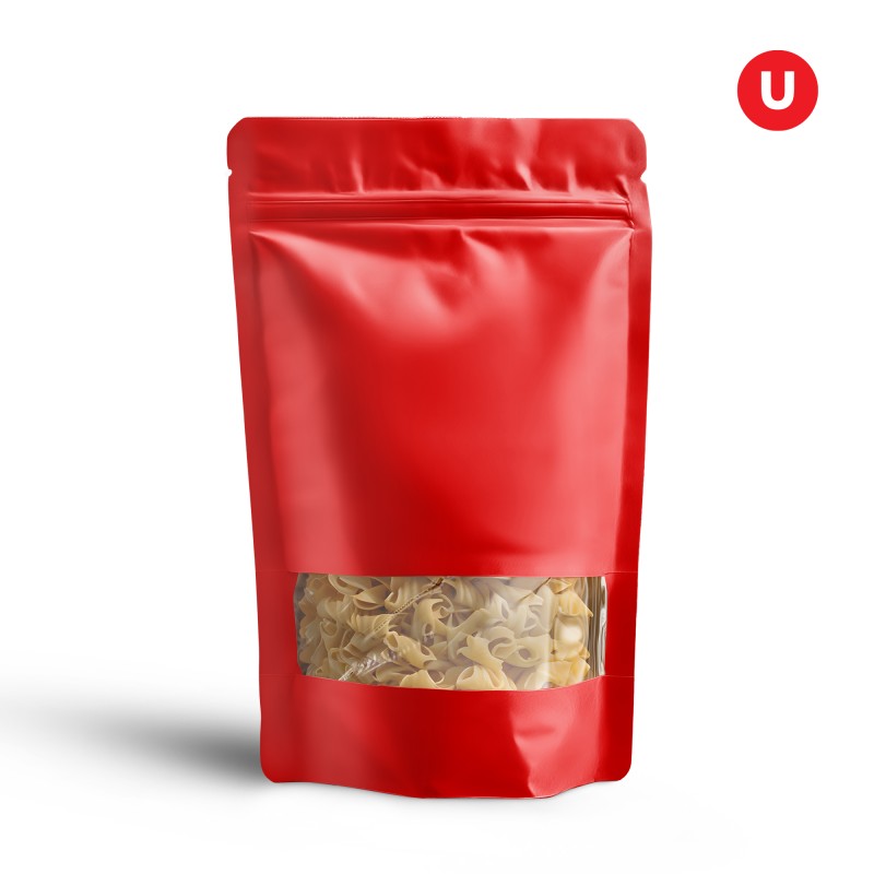 9.25"x7.75" Red Stand Up Window Pouch