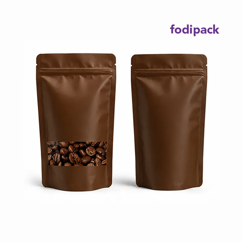 8.5" x 11" Coffee Standup Window Pouch
