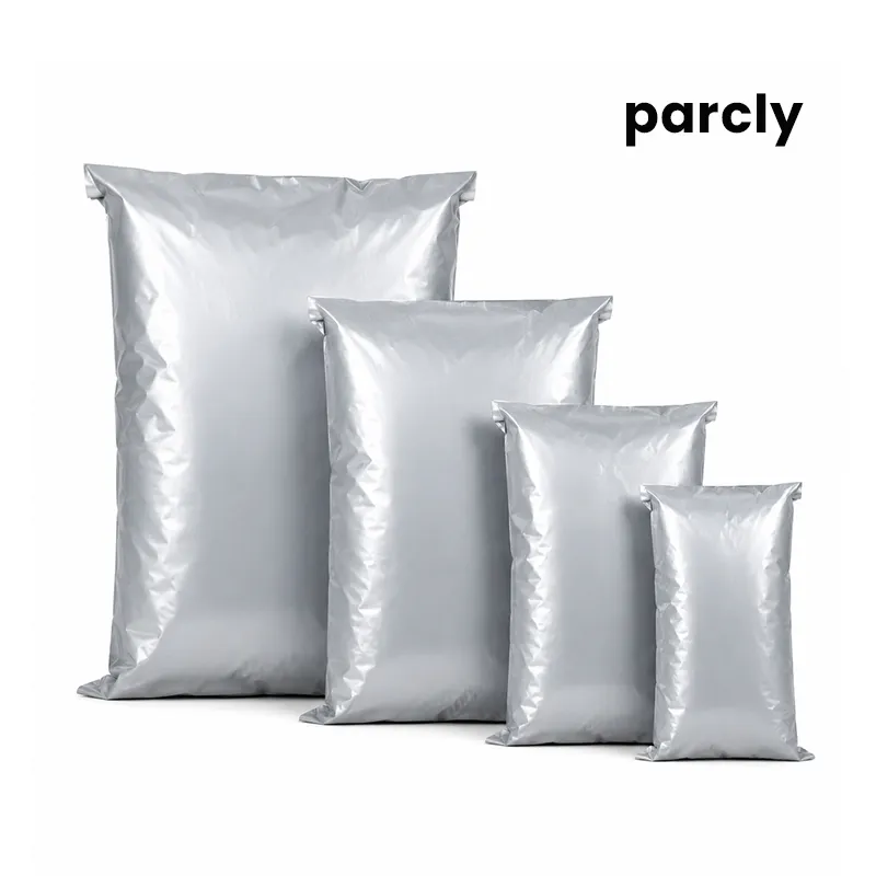 06"x06"+2" Silver Courier Poly Bag (13 mm)