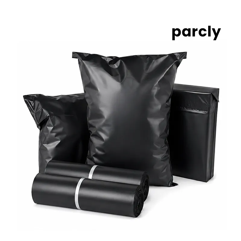 06"x08"+2" Black Courier Poly Bag (13 mm)